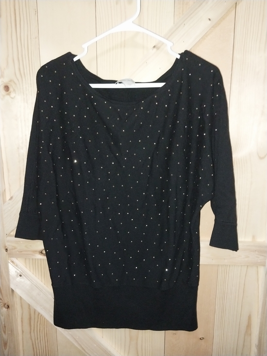 White House Black Market Sweaters - White House Black Market Black Sweater with Gold Stud Accents